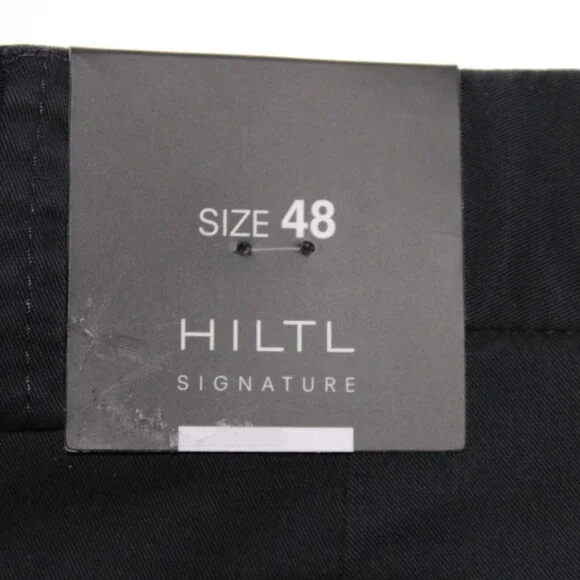 Hiltl NWT Chinos / Casual Pants Size 48 (32 US) Parma In Solid Blue Cotton Blend